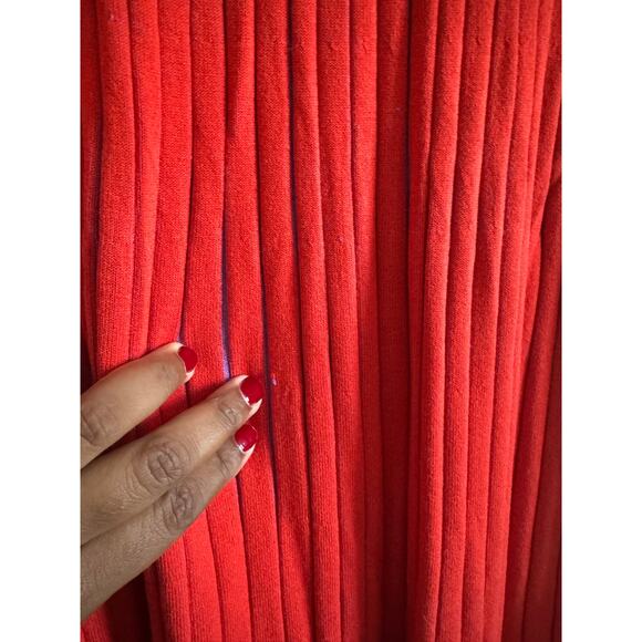 Banana Republic Colorblock Ribbed Knit Sweater Dress Red Pink Purple Size L - Picture 5 of 8